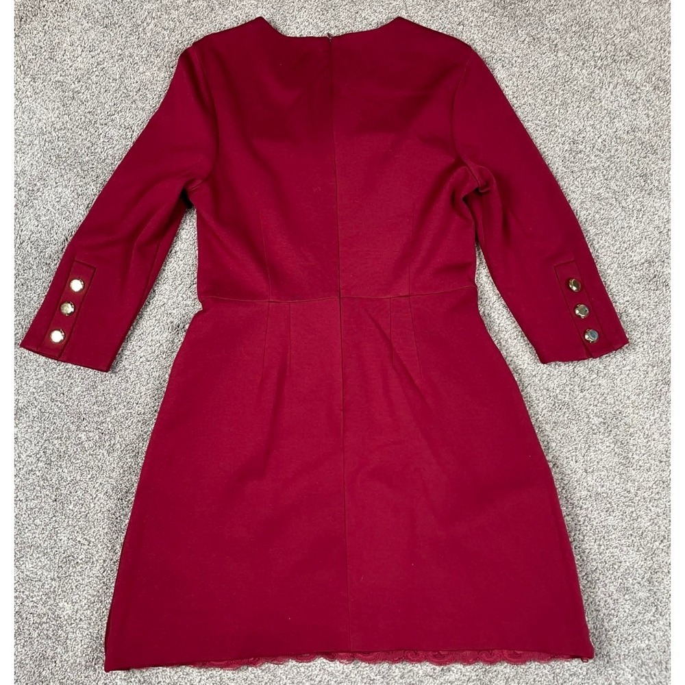 Trina Turk Dress Womens XS Red Gold Button Fit Flare Party Event Business Office - Picture 2 of 14